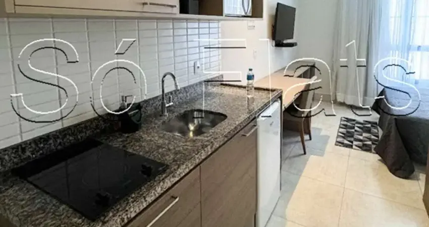 Studio mobiliado disponível para locação no Centro de SP próximo ao Metrô, 20m² com lazer.