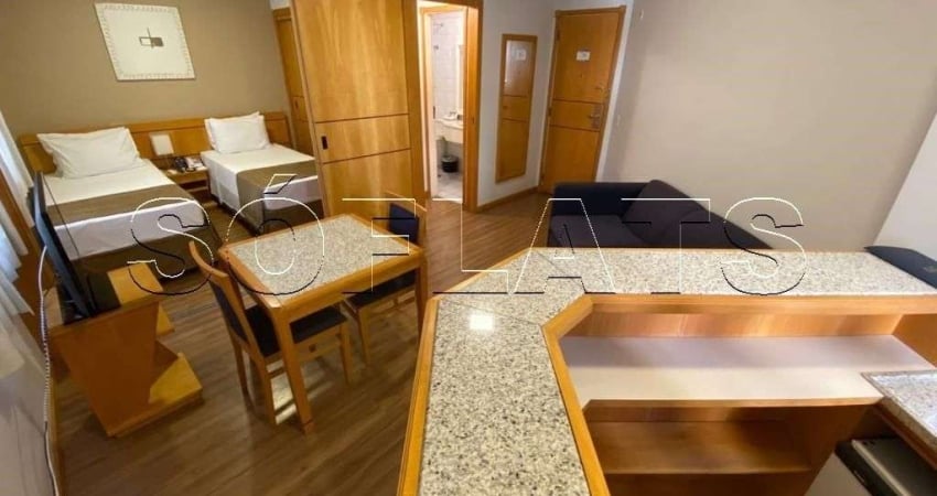 Flat na Al. Campinas, fácil acesso a Av. Paulista, 9 de Julho, prox ao Shop Pamplona. Consulte-nos.