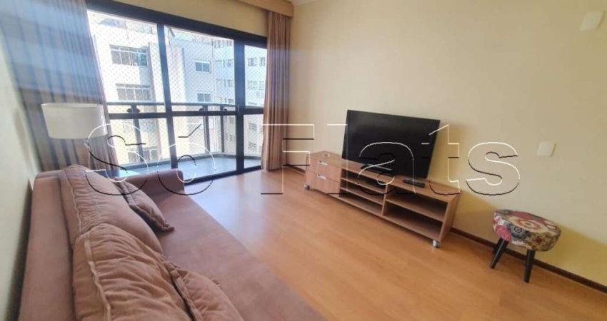 Flat mobiliado com arrumação de quarto, com cozinha completa com geladeira grande. Sem burocracia.