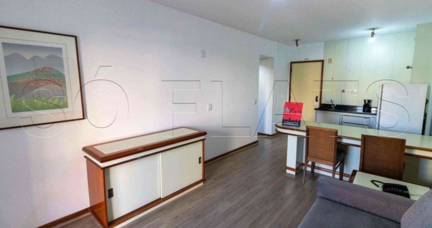 Flat mobiliado com arrumação de quarto, com cozinha completa com geladeira grande. Sem burocracia.