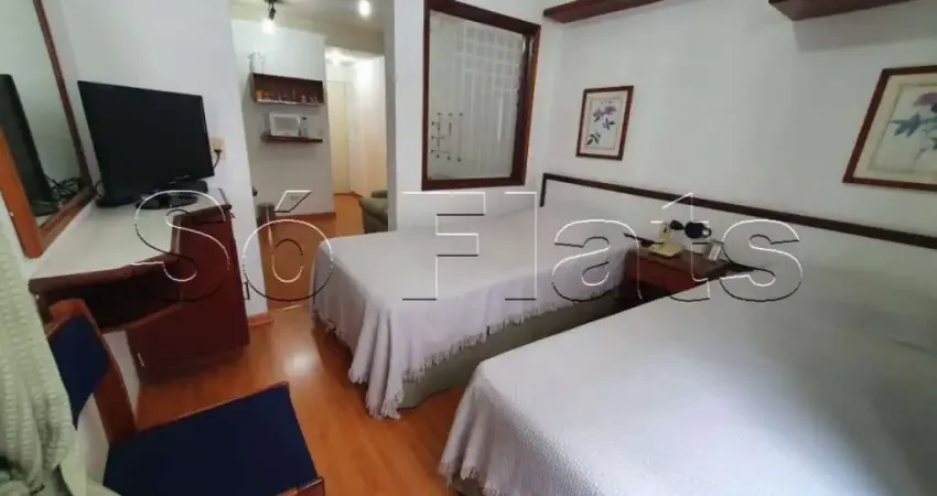 Flat mobiliado com serviço, tv a cabo, 1x vaga de garagem próximo ao HC. Consulte-nos