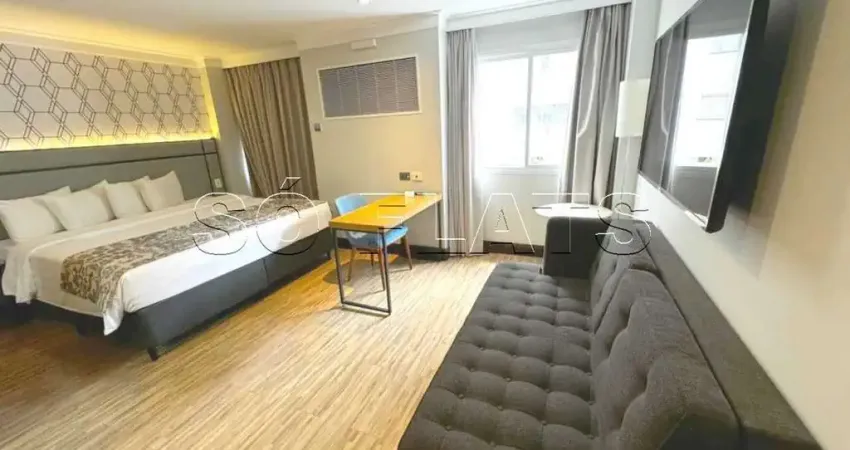 Flat Transamérica International Plaza disponível para venda com 26,02m² e 01 vaga de garagem