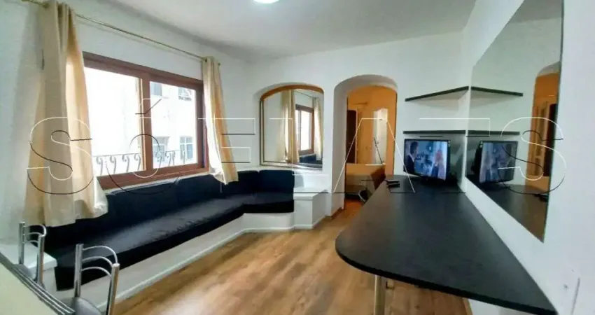 Flat mont clair 1 dorm 43m² com vaga de garagem e lazer, disponível para locação.