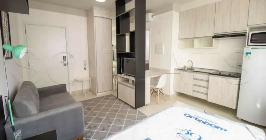 Na Rua Augusta, flat estilo studio disponível para locação, moderno, fácil acesso a Av. Paulista.