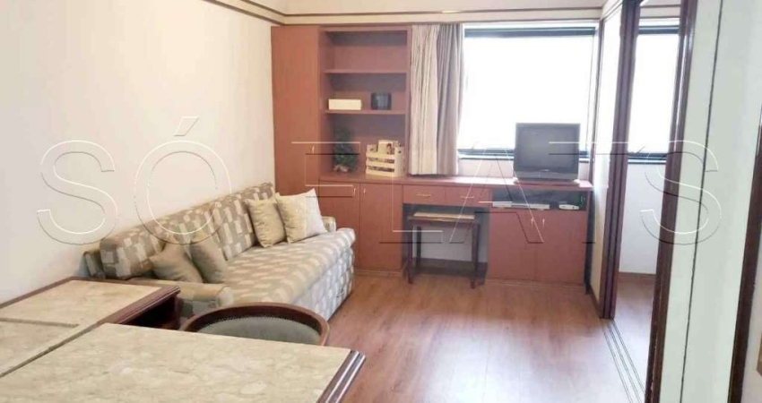 Flat com excelentes serviços e ótima localização no Jardim Paulista. Sem burocrcia na locação.