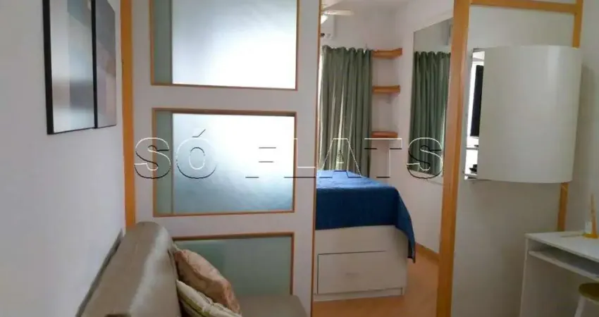 Flat disponível para locação contendo 27m², 1 dormitório e 1 vaga de garagem.