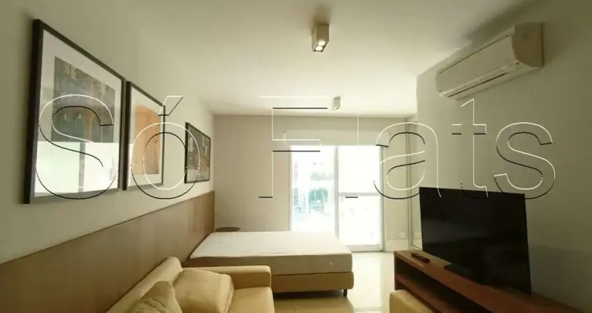 Lindo residencial no bairro do itaim bibi, próximo ao hospital são luiz com 1x dorm. sem fiador.