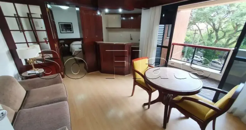 Flat mobiliado com 1 dorm no coração de higienópolis linda vista para o estádio pacaembu.