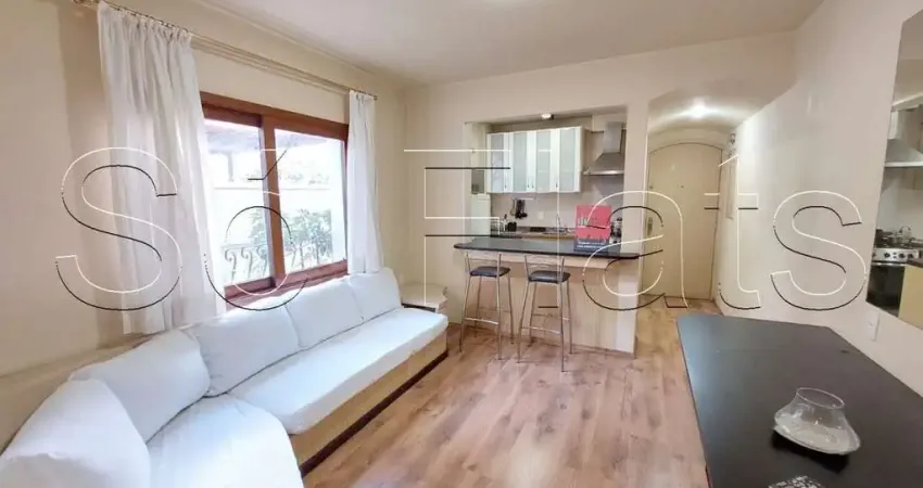 Apartamento para locação no Mont Clair, 43m², 1 dormitório e 1 vaga de garagem.