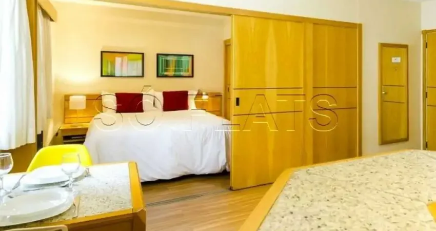 Studio no Hampton Park com 31m², 1 dormitório e 1 vaga no Jardim Paulista.