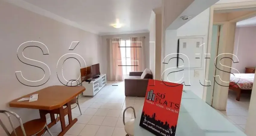 Flat roma palace para locação na vila nova conceição com 49m², contendo 1 dormitório e 1 vaga.