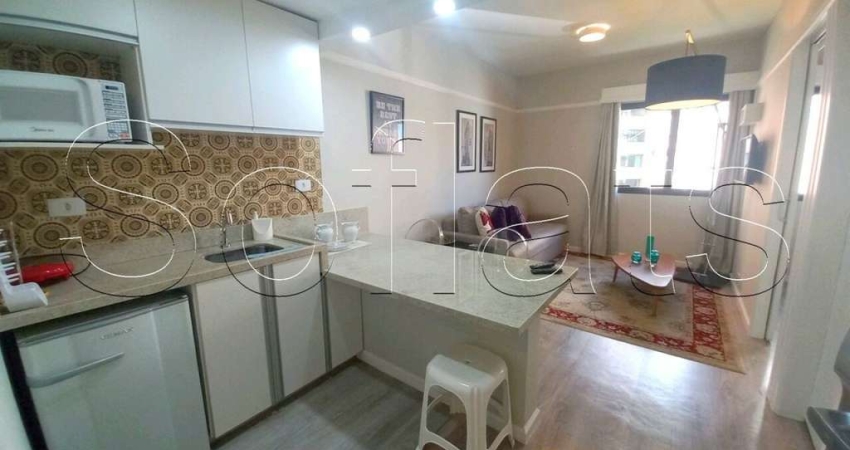 Flat no Ninety para locação com 33m², 1 dormitório e 1 vaga de garagem nos Jardins.