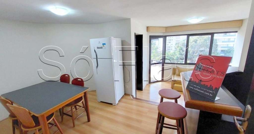 Flat Park Plaza Brooklin para locação com 48m² contendo 1 dormitório e 1 vaga.