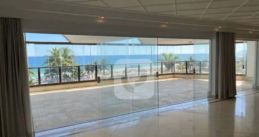 Av.Lúcio Costa, frente para o mar com 4 suítes, 5 vagas,  380 m²