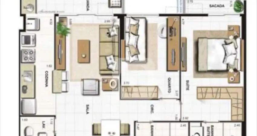 Apartamento 2 quartos 76m2 Barra da Tijuca Cidade jardim