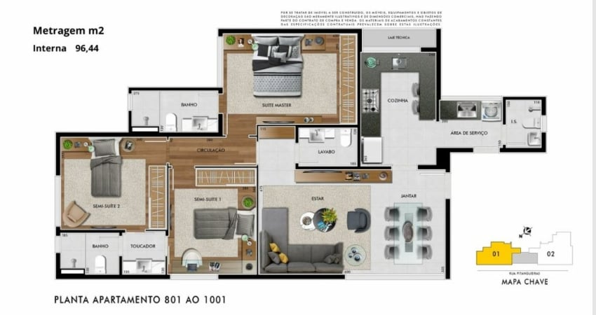 Apartamento de 3 quartos 1 suíte e 2 vagas na planta a venda no Santo Antônio em Belo Horizonte