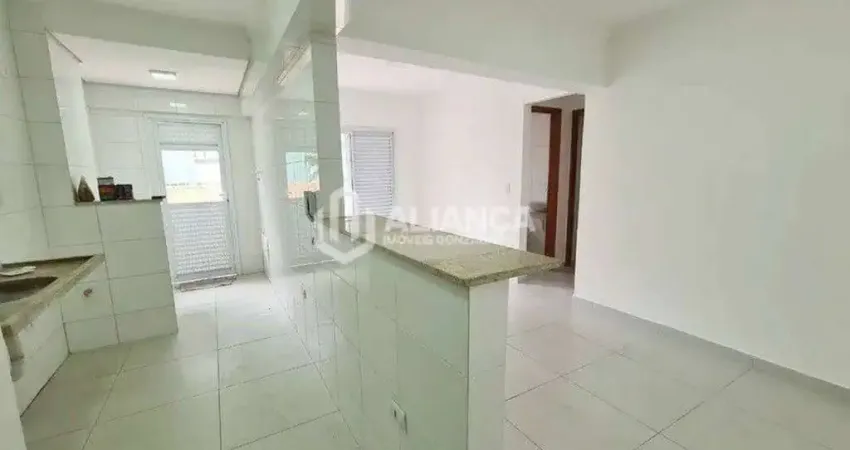 Ótimo apartamento tipo garden, dois dormitórios, sala com área externa privativa, 1 banheirco e 1 vaga de garagem - josé menino - santos-sp