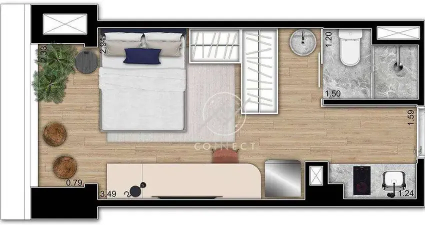 Apartamento com 1 dormitório à venda, 23 m² por r$ 599.000,00 - itaim bibi - são paulo/sp