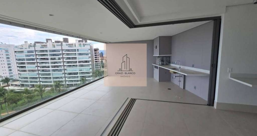 Apartamento com 4 suítes, pé na areia, em Riviera de São Lourenço SP
