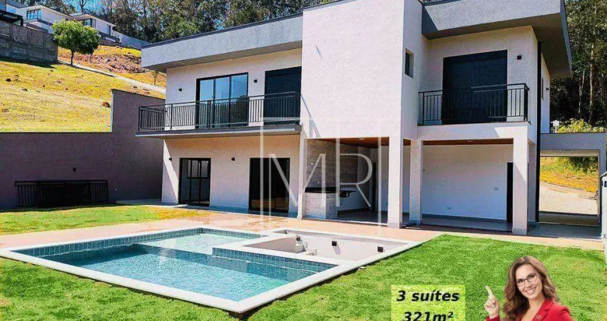 Casa à venda, 3 suítes, piscina, 321m² - $1.950.000 – condomínio quintas da boa vista – atibaia/sp