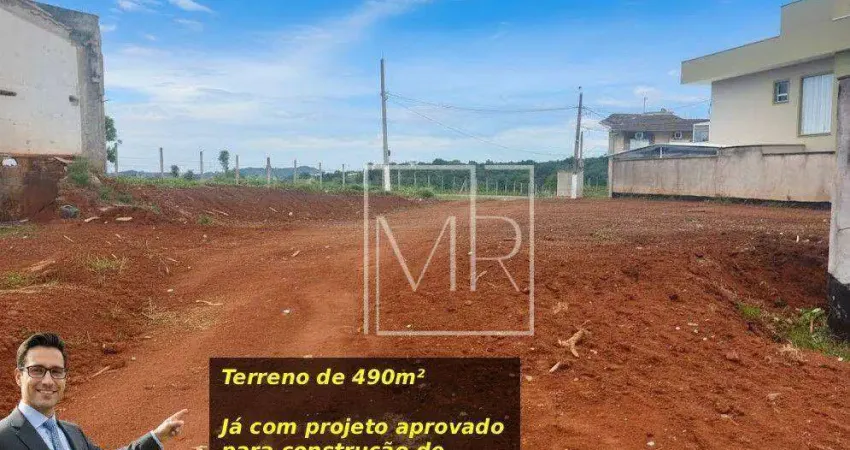Terreno à venda, plano, limpo, com projeto aprovado, 490m² - $480.000 – jd. jaraguá – atibaia/sp