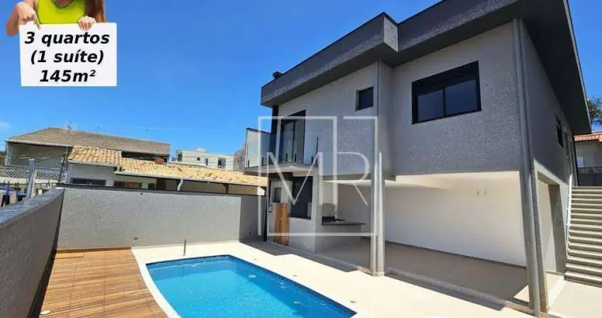 Casa à venda, 3 dormitórios (1 suíte), piscina, 145m² - $1.200.000 – jd. jaraguá – atibaia/sp