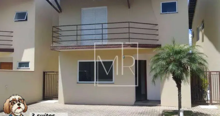 Casa para locação, 3 suítes, quintal, 145m², condomínio fechado - $4.350/mês – Nova Gardênia – Atibaia/SP