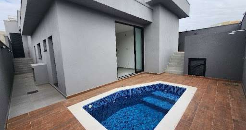 Casa em condomínio fechado de Taubaté com 3 suítes, piscina, espaço gourmet