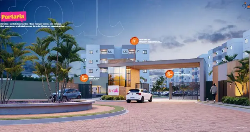 Lançamento apartamento residencial para venda em condominio fechado, sim, feira de santana, 2 quartos, 1 sala, 1 banheiro, 1 vaga