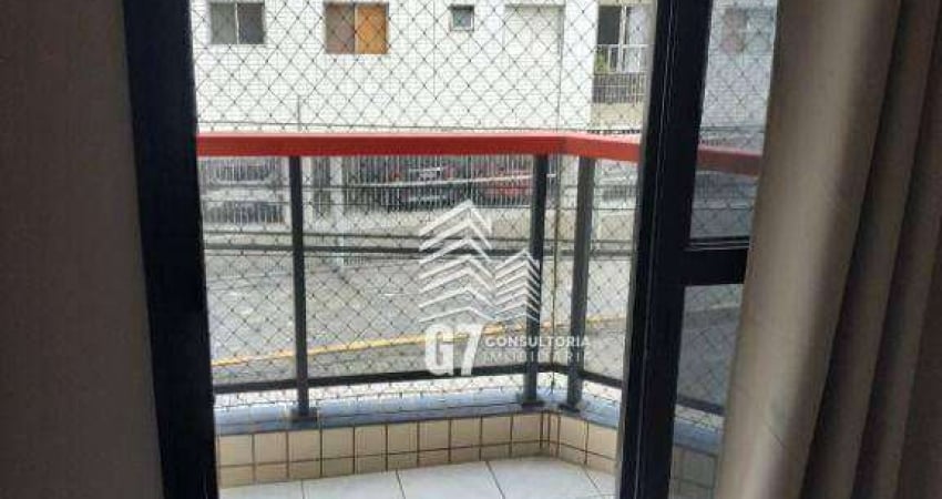 Apartamento com 1 dormitório, 51 m² - venda por R$ 299.000,00 ou aluguel por R$ 2.500,00/mês - Vila Guilhermina - Praia Grande/SP
