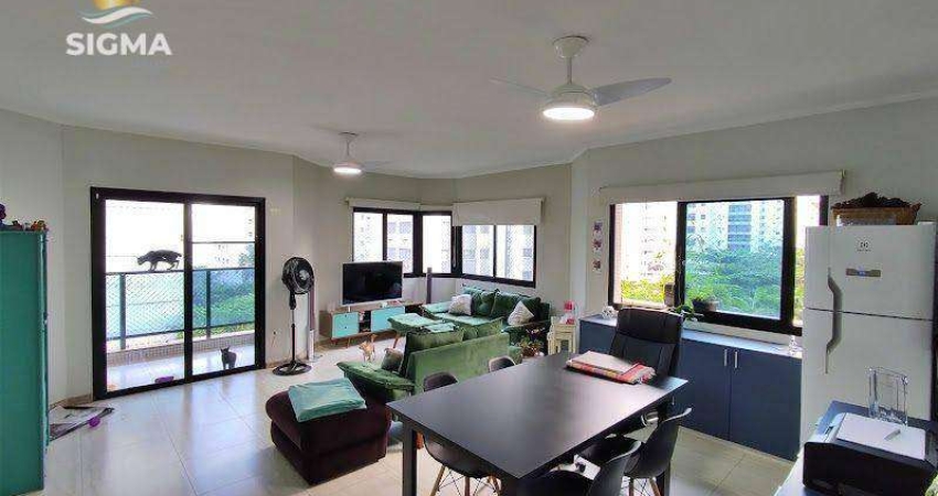 Perto da praia - Flat com 3 dormitórios - Condomínio com lazer - 2 vagas - Pitangueiras - Guarujá/SP.