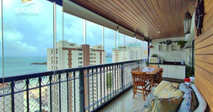 Vista mar - Apartamento reformado à venda com 3 dormitórios - Condomínio com lazer - 2 vagas - Pitangueiras - Guarujá/SP