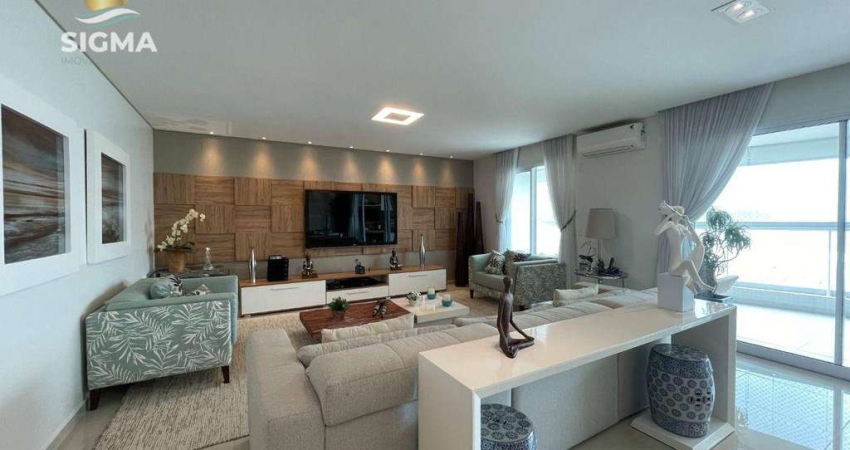 Apartamento alto padrão de frente para o mar com 3 suítes em prédio com lazer e 3 vagas - Praia da Enseada, Guarujá.