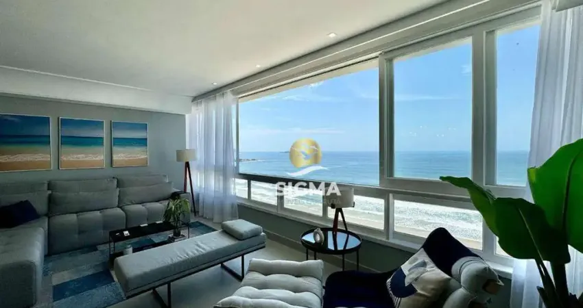 Apartamento FRENTE MAR finamente reformado e decorado com 3 sendo 1 suíte  à venda, 140 m² por R$ 1.700.000,00 - Pitangueiras - Guarujá/SP