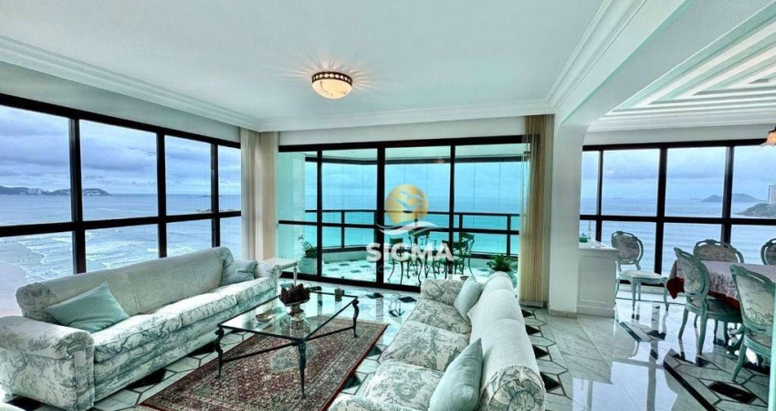 FRENTE MAR - Apartamento com 4 suítes à venda na praia das Pitangueiras - Guarujá/SP.