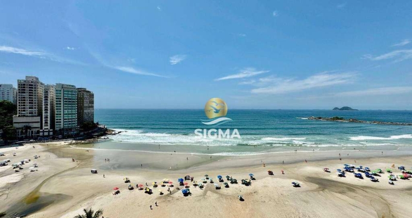 FRENTE MAR - Apartamento com 4 quartos sendo 1 suíte à venda na Praia das Pitangueiras - Guarujá/SP.
