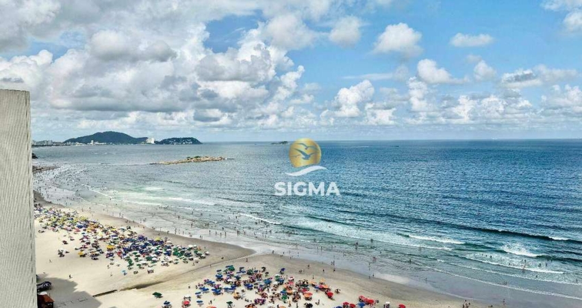 FRENTE MAR - Apartamento com 2 quartos sendo 1 suíte à venda na Praia das Pitangueiras - Guarujá/SP.