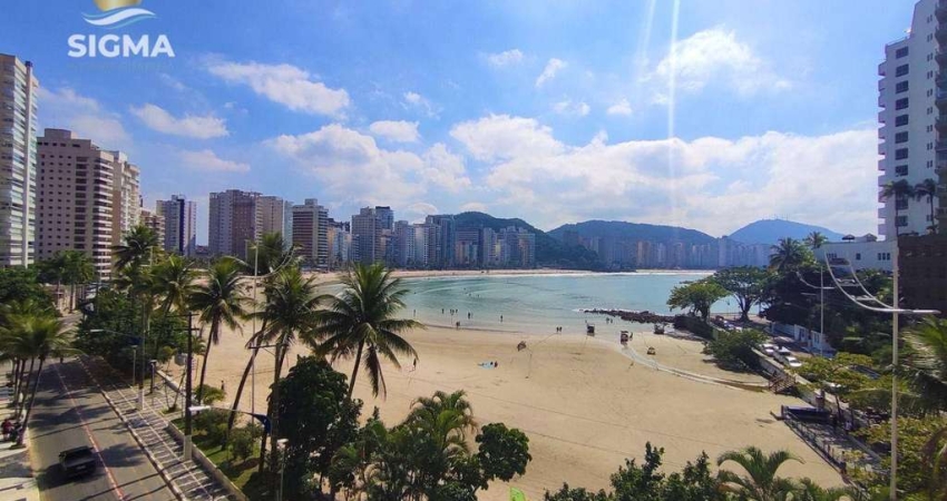 FRENTE MAR - Apartamento com 3 dormitórios à venda, Praia das Astúrias, Guarujá.