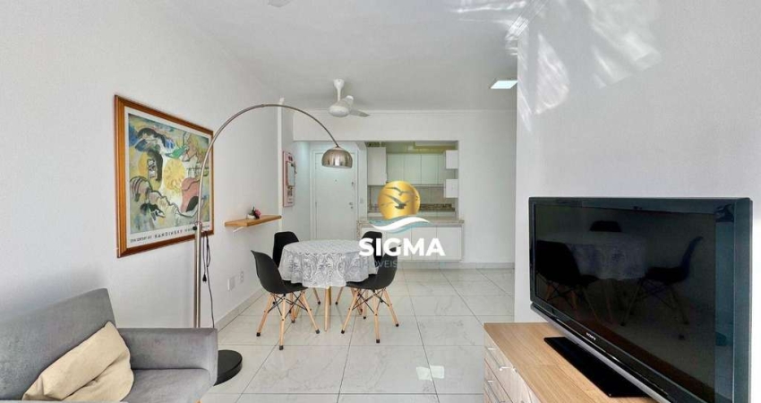 Apartamento com 3 dormitórios sendo 1 suíte à venda, 90 m² por R$ 630.000 - Pitangueiras - Guarujá/SP.