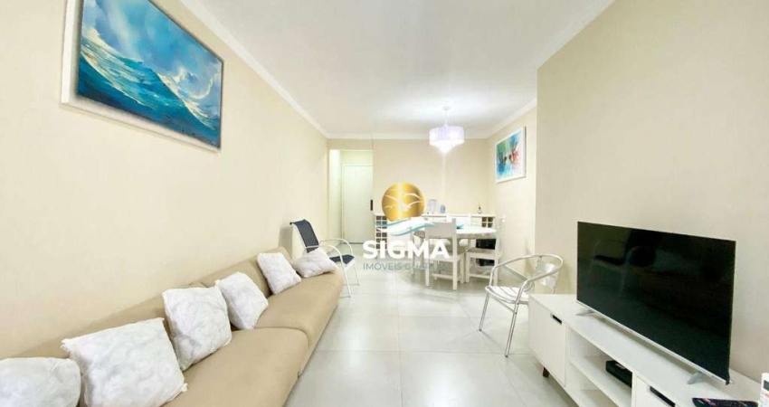 Apartamento com 3 dormitórios sendo 1 suíte à venda, 100 m² por R$ 775.000 - Pitangueiras - Guarujá/SP.