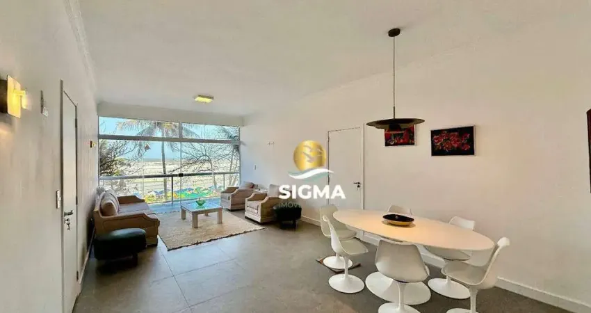 Frente mar - apartamento com 3 dormitórios à venda, 150 m² por r$ 920.000 - pitangueiras - guarujá/sp.