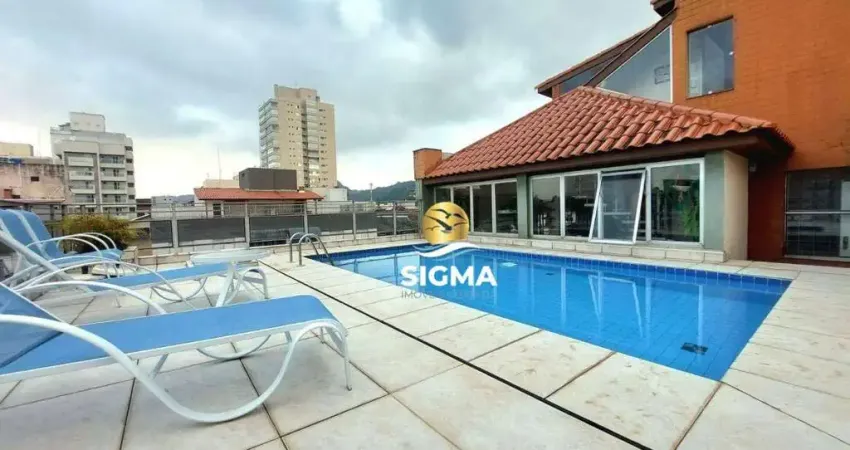 Cobertura a venda com 3 dormitórios (2 suítes), 2 vagas, lazer, enseada, guarujá/sp.