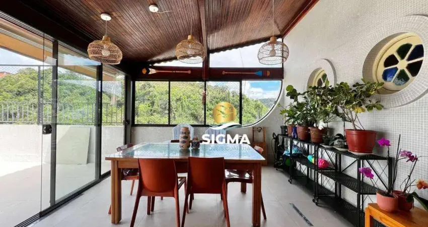 Cobertura com 3 dormitórios sendo 1 suíte  à venda, 183 m² por r$ 790.000 - enseada - guarujá/sp