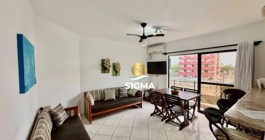 Apartamento com 2 dormitórios sendo 1 suíte à venda, 72 m² por r$ 440.000 - tombo - guarujá/sp