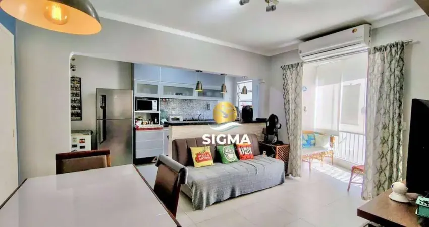 Apartamento com 1 dormitório à venda, 60 m² por r$ 390.000,00 - tombo - guarujá/sp