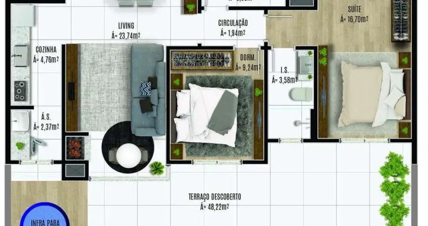 Apartamento com 2 quartos à venda na Rua Honorato Coelho da Rocha, 95, Centro, Navegantes