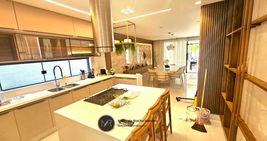 Luxuosa casa em condomínio à venda no Recreio dos Bandeirantes, Rio de Janeiro-RJ: 5 quartos, 5 suítes, 2 salas, 350m².