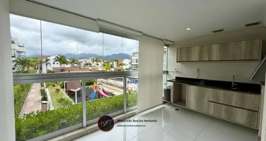 Apartamento para locação no recreio dos bandeirantes, rj: 2 quartos, 1 suíte, 2 salas, 1 vaga de garagem, 75m².