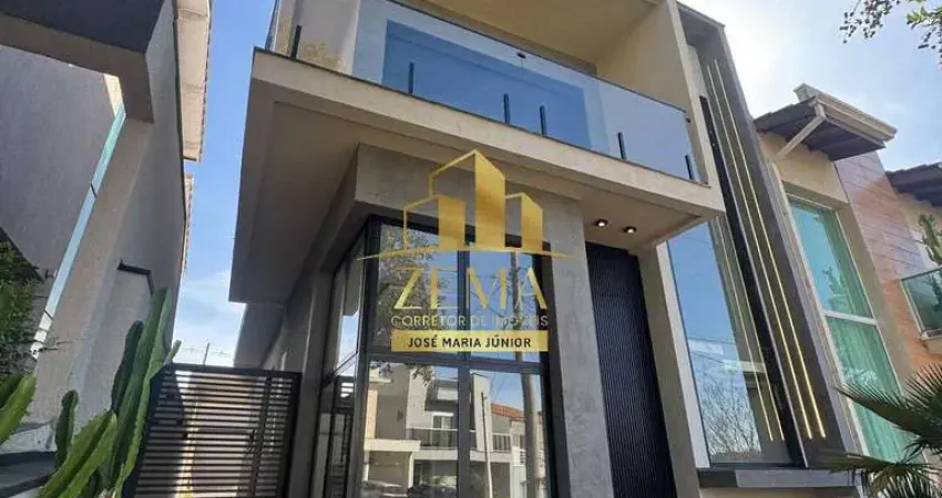 Sobrado novo em condomínio, 03 sts, gourmet, lindo projeto e acabamentos.