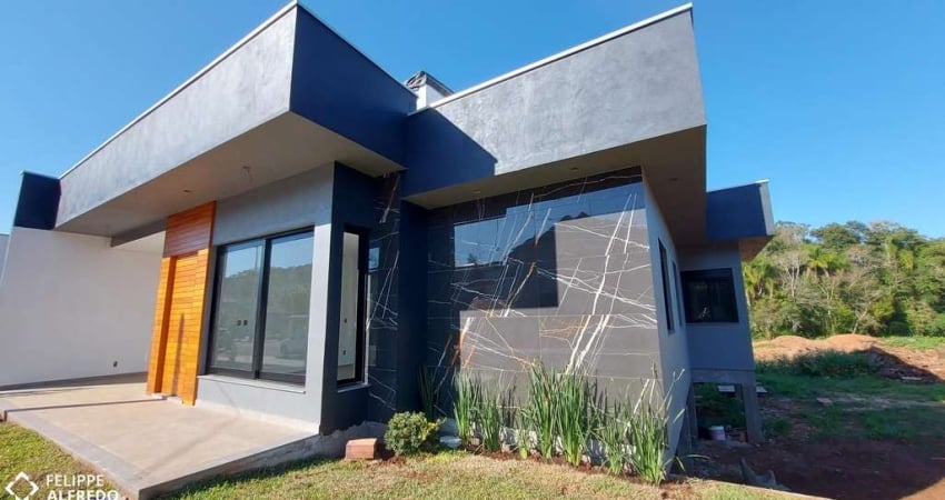 Casa NOVA plana com dois dormitórios, bairro Beira Rio em Dois Irmãos, RS.